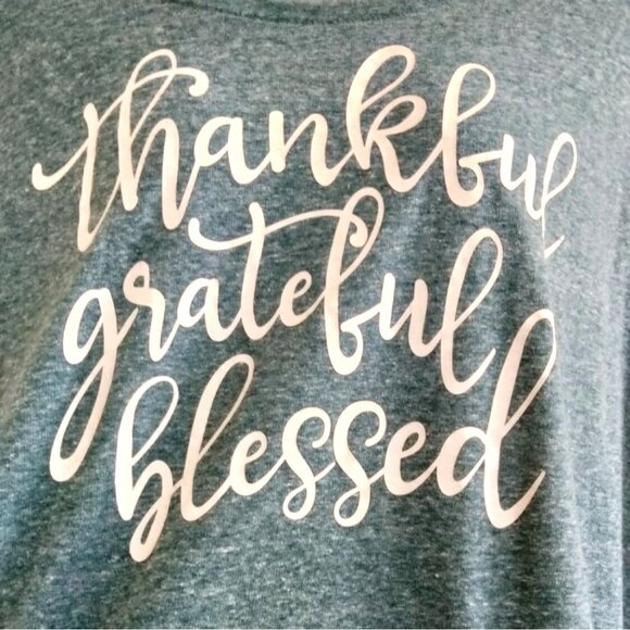Holiday Time Plus Size 3X Sweatshirt Pullover Thankful Grateful Blessed - Picture 3 of 9